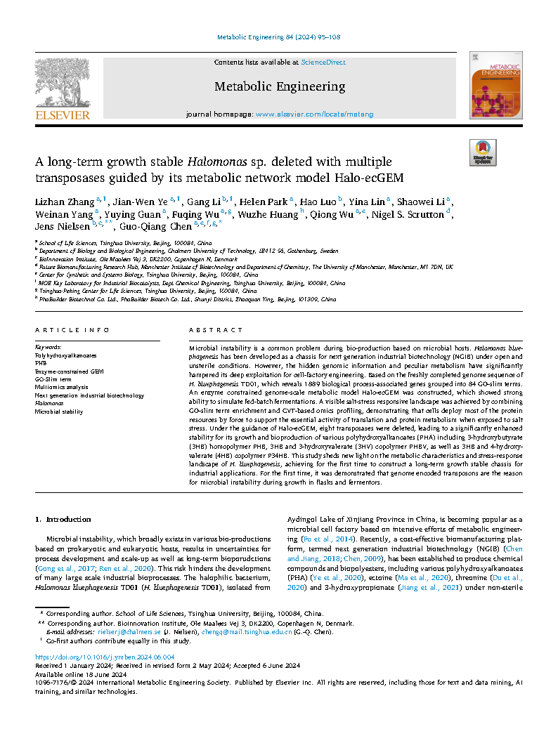 Lizhan ZhangA long-term growth stable Halomonas sp. deleted with multiple transposases guided by its metabolic network model Halo-ecGEM Page1