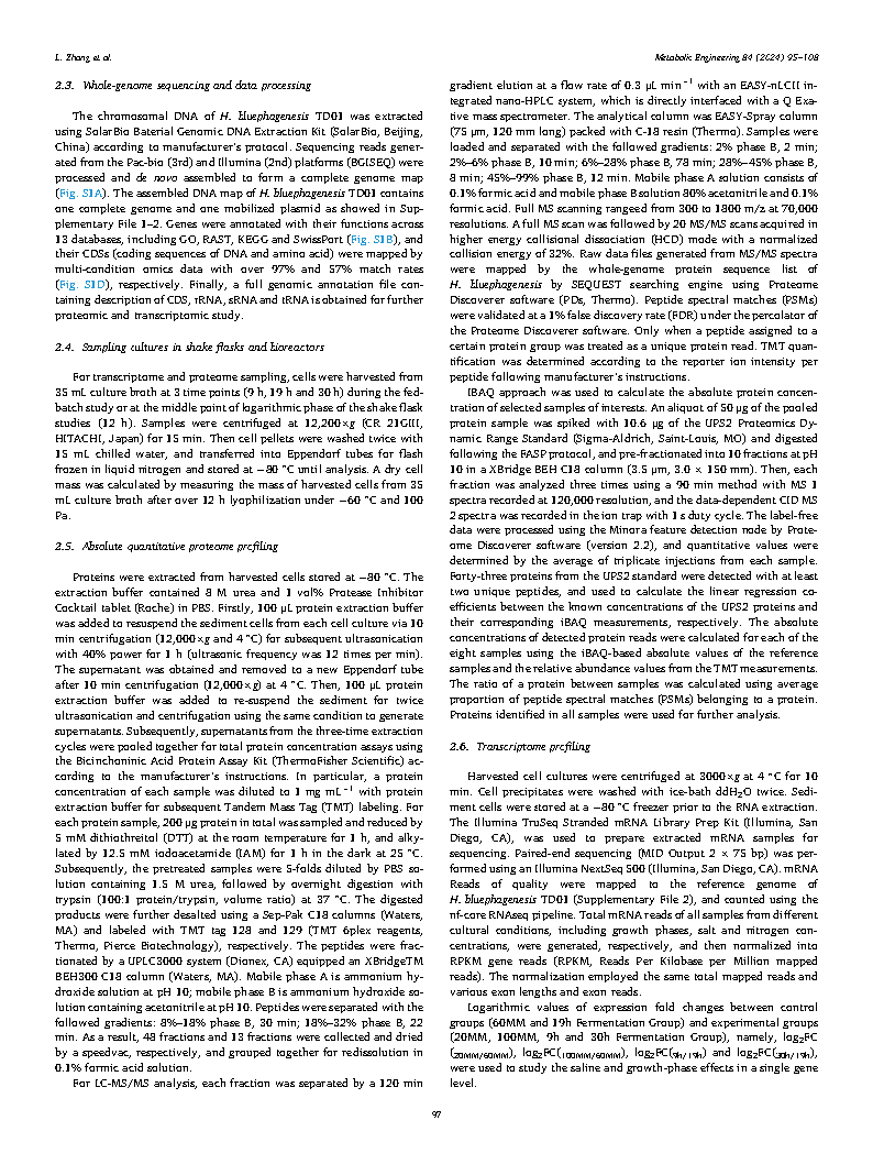Lizhan ZhangA long-term growth stable Halomonas sp. deleted with multiple transposases guided by its metabolic network model Halo-ecGEM Page3