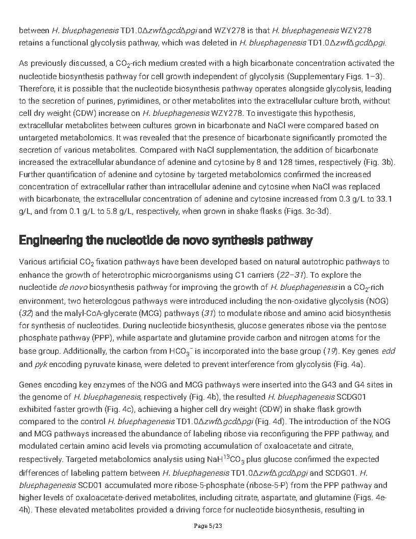 Guoqiang ChenA new autotrophic CO2 fixation pathway in Halomonas linked to nucleotide synthesis Page5