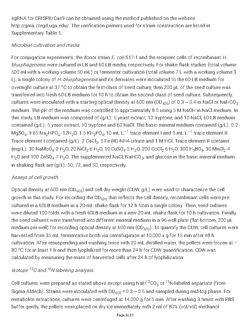 Guoqiang ChenA new autotrophic CO2 fixation pathway in Halomonas linked to nucleotide synthesis Page9