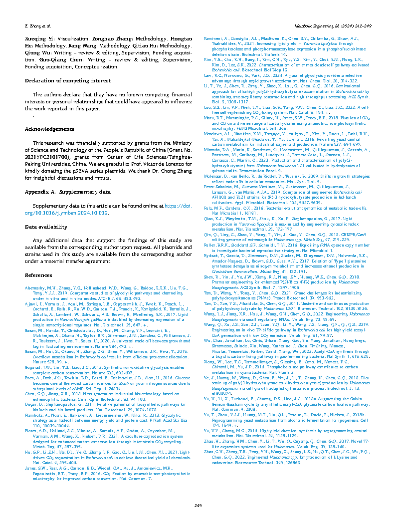 Zhongnan ZhangEngineering Halomonas bluephagenesis for synthesis of polyhydroxybutyrate Page8