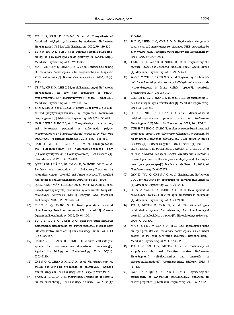 Guoqiang ChenReprogramming microbial chassis for low-cost bioprodcution of tailor-made polyhydroxyalkanoates Page15