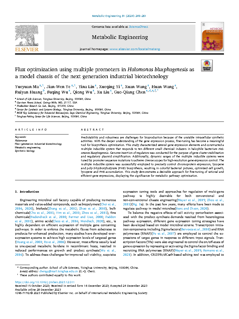 Yueyuan MaFlux optimization using multiple promoters Page1
