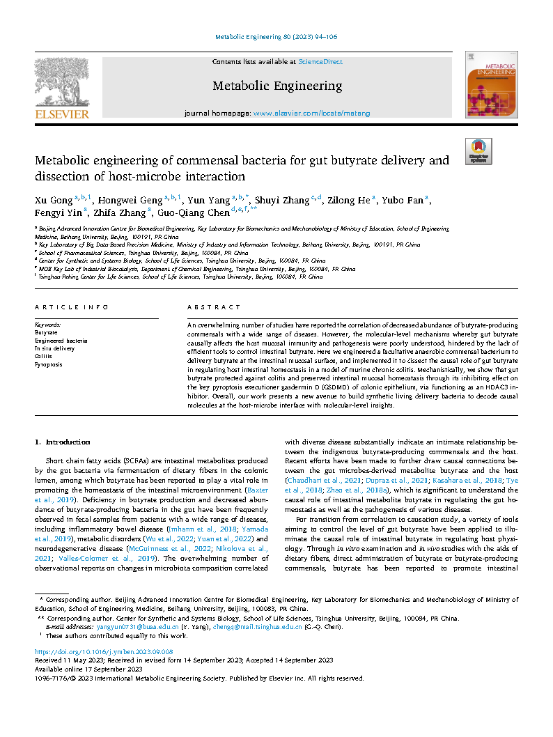 Xu GongMetabolic engineering of commensal bacteria for gut butyrate delivery  Page1