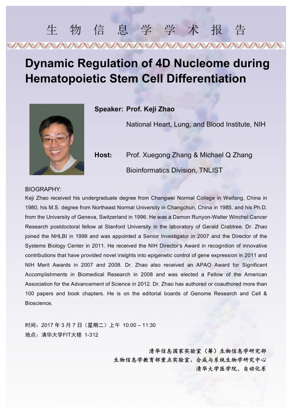 2017-03-07:Dynamic Regulation of 4D Nucleome during Hematopoietic Stem Cell Differentiation